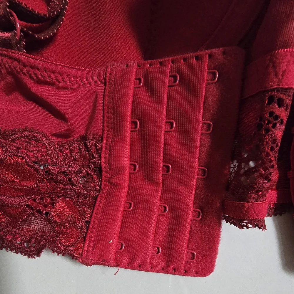Adore Me Lace Underwire Longline Bra - Red - 34B